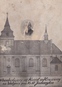 Upomínka na vysvěcení kostela v Hrušvici na Volyni, 1930