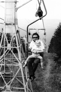 Se synem Martinem, Krkonoše, 1979