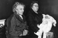 Křtiny bratra Josefa, 1972, babička Anna Judytková, roz. Horáková, vlevo 