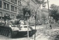 Vinohradská třída v Praze 21. srpna 1968. Foto: manžel Jindřiška Pejcharové
