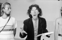 Vernisáž neoficiální akce - výstavy v Mušově, 1979