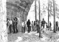 Výstava v přírodní památce Peklo u České Lípy, Luboš Plný se neúčastnil, byl na vojně, 1983
