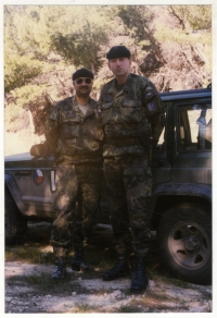 Voják Španko s kolegou v Bosně, rok 1996