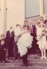 Novomanželé Viktorija a Jevgenij Vrublevští, Kyjev, 1990