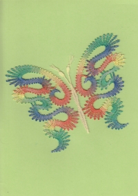 Barevný motýl, ručně vyrobila Jana Dvořáková