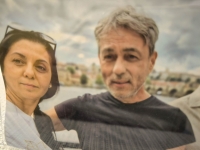 With her husband on vacation in Prague in the summer of 2025