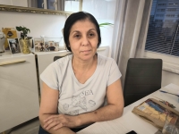 Rozália Lakatosová in her home in Bratislava