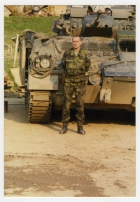 Jaroslav Španko na britské základně v rámci mise IFOR, rok 1996