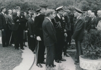 František Fajtl při setkání s králem Karlem III. (tehdy princem Charlesem) a jeho chotí princeznou Dianou, květen 1991