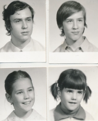 Děti Milady Fiedlerové - nevlastní synové (nahoře) a dcery (dole), 90. léta 20. století