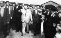 Nikita Sergejevič Chruščov v Bušovicích v roce 1957 
