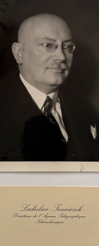 Dědeček pamětníka Ladislav Tvarůžek, ředitel ČTK, 1924