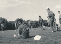 Během tréninku na Letních olympijských hrách v Mexiku, 1968