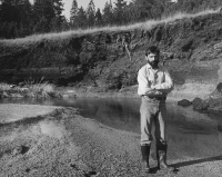 Miloslav Nevrlý v zátoce Bílého pavouka na Velké Jizerské louce, léto 1974