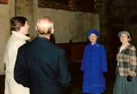 Zdeněk Lukeš s britským královským párem ve Svatovítské katedrále, 1996