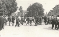 Srpen 1968 na tehdejším Stalinově náměstí Šumperku. Autor fotografie Stanislav Pavlík