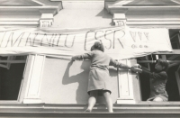 Srpen 1968 v Šumperku. Autor fotografie Stanislav Pavlík