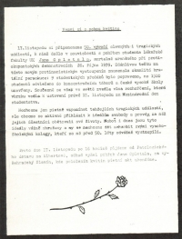 Pozvánka na studentské shromáždění 17. listopadu 1989.