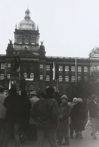 Pohled na budovu Národního muzea v listopadu 1989. Zdroj: archiv pamětnice
