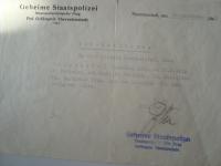 Dismissory paper from Terezín