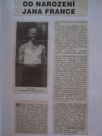 Article from Národní osvobození about Jan Franc