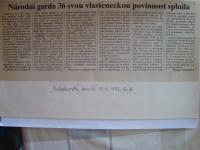 Article from Národní osvobození about Národní garda