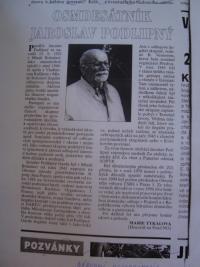 Article from Národní osvobození about Jaroslav Podlipný
