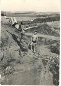Jump in a quarry, 60's