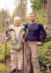 Climbing on Luzný mountain with son Jan