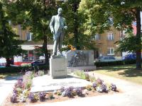 Current state of the bronze statue of T. G. Masaryk in Hodonín