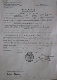 Osvědčení o účasti v boji o osvobození