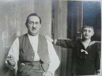 With his father, 1928
