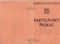 partyzánský průkaz (líc)-Bořivoj Janhuba