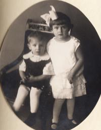 With her brother Josef