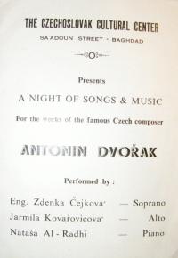 Upoutávka na koncert Kovařovicové v Bagdádu