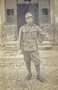Father Josef Šafrán in 1. World War as Austria-Hungarian soldier. World War II in the Italian legions