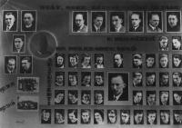 Maturitní tablo učitelskéhu ústavu v Mukačevě-1936 (Zbyněk Pišťák-drůhá ředa z hora, druhý z prava)