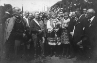 Sokolský slet v Ljubljani, přivítání československé výpravy na nádraží-1922