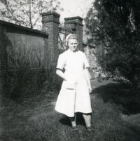 Marie Hrbková (Jandová), a nurse, Plzeň hospital, 1945