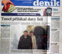 Newspaper article mentioning Mr. Drong, "Tunnel Attracts Crowds"