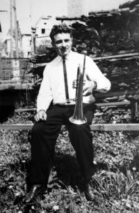 Antonín Drong with trumpet