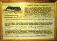 17 Stručná historie známé Pollaufovy hospody v Horské Kvildě - deska, která zdobí recepci současného Hotelu Rankl