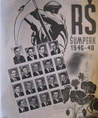 školní tablo dvouleté rolnické školy v Šumperku, Zdeněk Urban-dole vpravo-1948