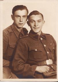 Antonín Vaník and one of his friends from Czechoslovak Army Corps - 1945