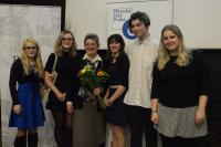 R. Pavelková na závěrečné prezetaci Příběhů našich sousedů v Praze 6, únor 2017