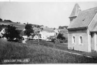 Now non-existent village Hraničky (Gränzdorf), Jesenik district, before the expulsion of Germans.  In 1959-1960, the village was demolished and only one house remains today. (2) 