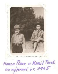 Honza Tůma and Kamil Turek at an expedition in 1945