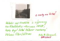 Z cesty na Ostaš - záběr od Anděla z výpravy na Klučanku - červen 1938, kde byl letní tábor vedený Vénou Obršálem