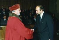 Tomáš Halík during his lectureship ceremony in sociology in 1992