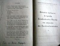 Program českého vystoupení dětského kulturního souboru na pomoc řeckým partyzánům.